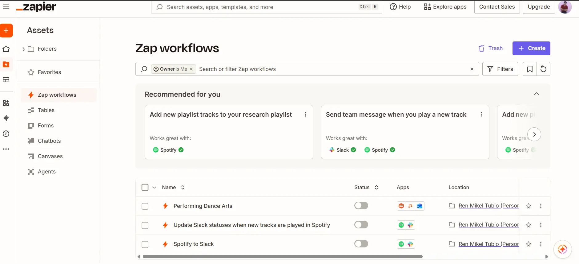 Automation workflow screenshot